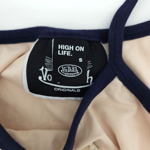 Von Dutch Tank Top Women Size Small UO Exclusive Ecru Ringer Cami - Picture 6 of 11